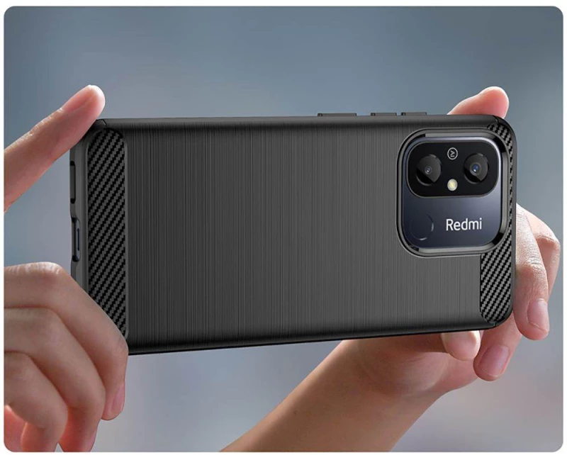 Θήκη TECH PROTECT CARBON για XIAOMI smartphone REDMI 12C - ΜΑΥΡΟ