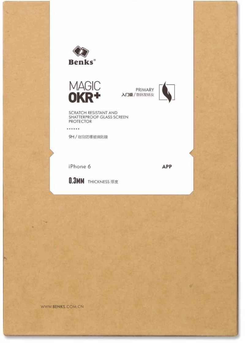 Benks Γυαλί προστασίας MAGIC OKR Plus PRO CURVED FULL 0.3MM για Αpple iPhone 6 PLUS 6s PLUS-ΜΑΥΡΟ