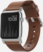 Nomad Horween Δερμάτινο Strap Modern για Apple Watch 1,2,3,4 - 42mm-44mm - ΚΑΦΕ με ΑΣΗΜΙ ΚΛΙΠ