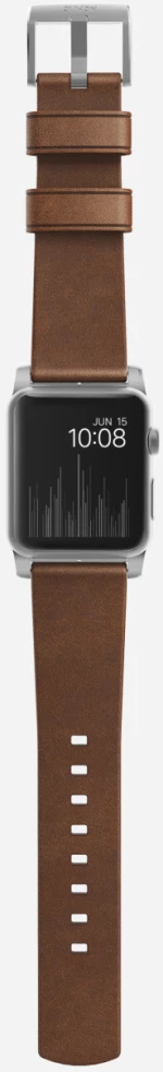 Nomad Horween Δερμάτινο Strap Modern για Apple Watch 1,2,3,4 - 42mm-44mm - ΚΑΦΕ με ΑΣΗΜΙ ΚΛΙΠ