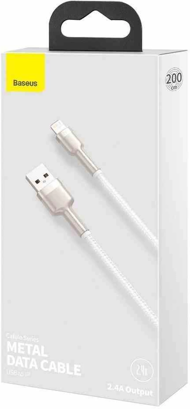 BASEUS CAFULE Καλώδιο Φόρτισης Συγχρονισμού USB σε LIGHTNING 2.0M - ΛΕΥΚΟ - CALJK-B02