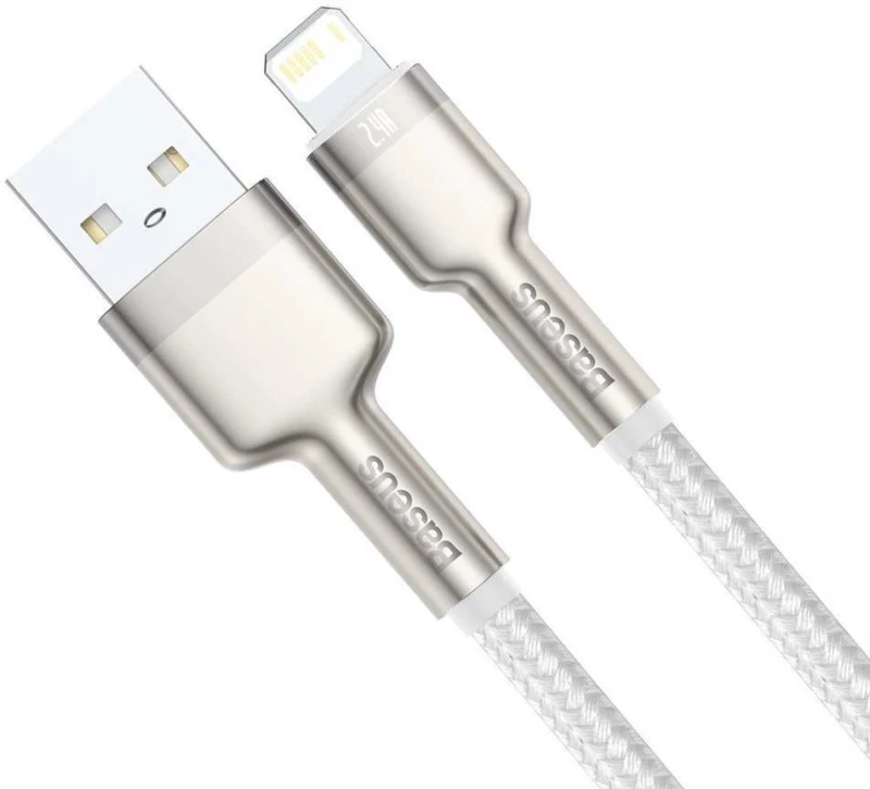 BASEUS CAFULE Καλώδιο Φόρτισης Συγχρονισμού USB σε LIGHTNING 2.0M - ΛΕΥΚΟ - CALJK-B02
