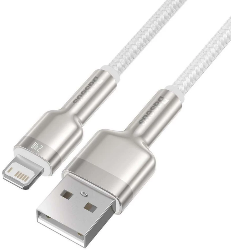 BASEUS CAFULE Καλώδιο Φόρτισης Συγχρονισμού USB σε LIGHTNING 2.0M - ΛΕΥΚΟ - CALJK-B02