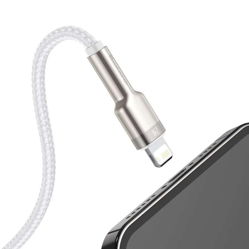 BASEUS CAFULE Καλώδιο Φόρτισης Συγχρονισμού USB σε LIGHTNING 2.0M - ΛΕΥΚΟ - CALJK-B02