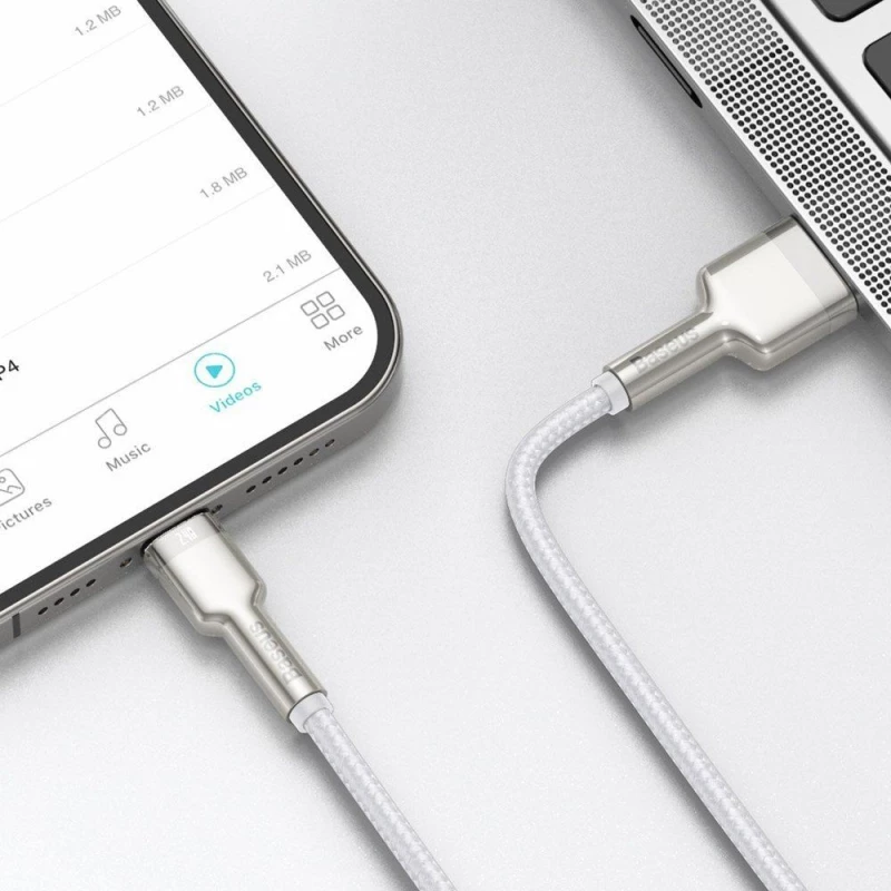 BASEUS CAFULE Καλώδιο Φόρτισης Συγχρονισμού USB σε LIGHTNING 2.0M - ΛΕΥΚΟ - CALJK-B02