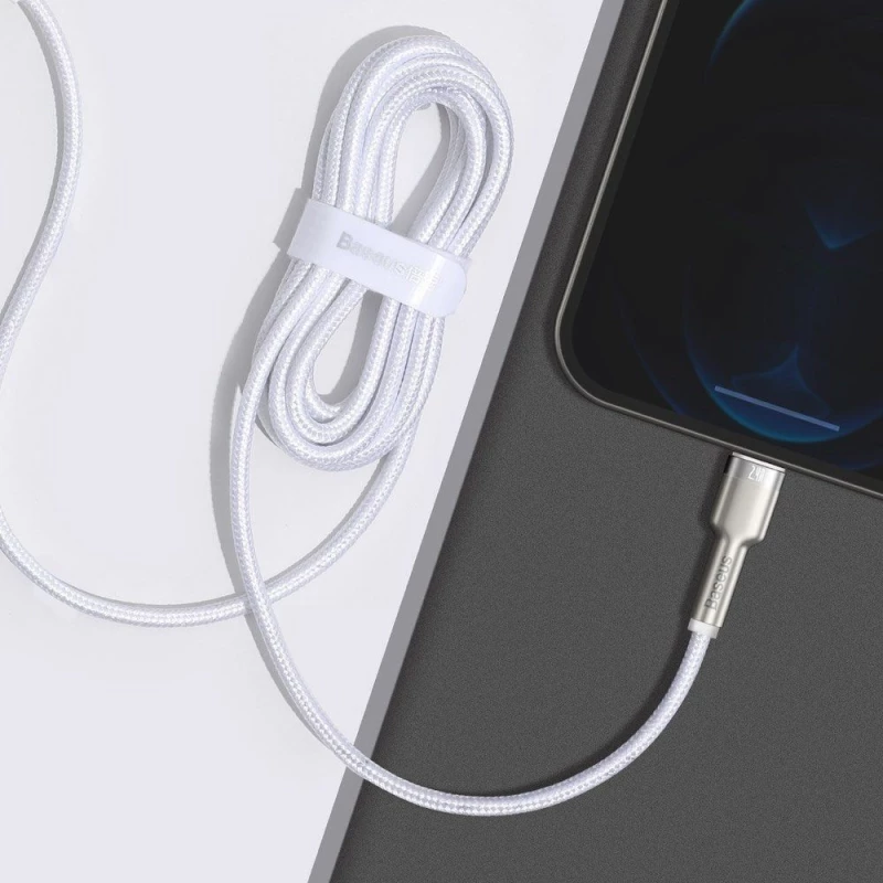 BASEUS CAFULE Καλώδιο Φόρτισης Συγχρονισμού USB σε LIGHTNING 2.0M - ΛΕΥΚΟ - CALJK-B02