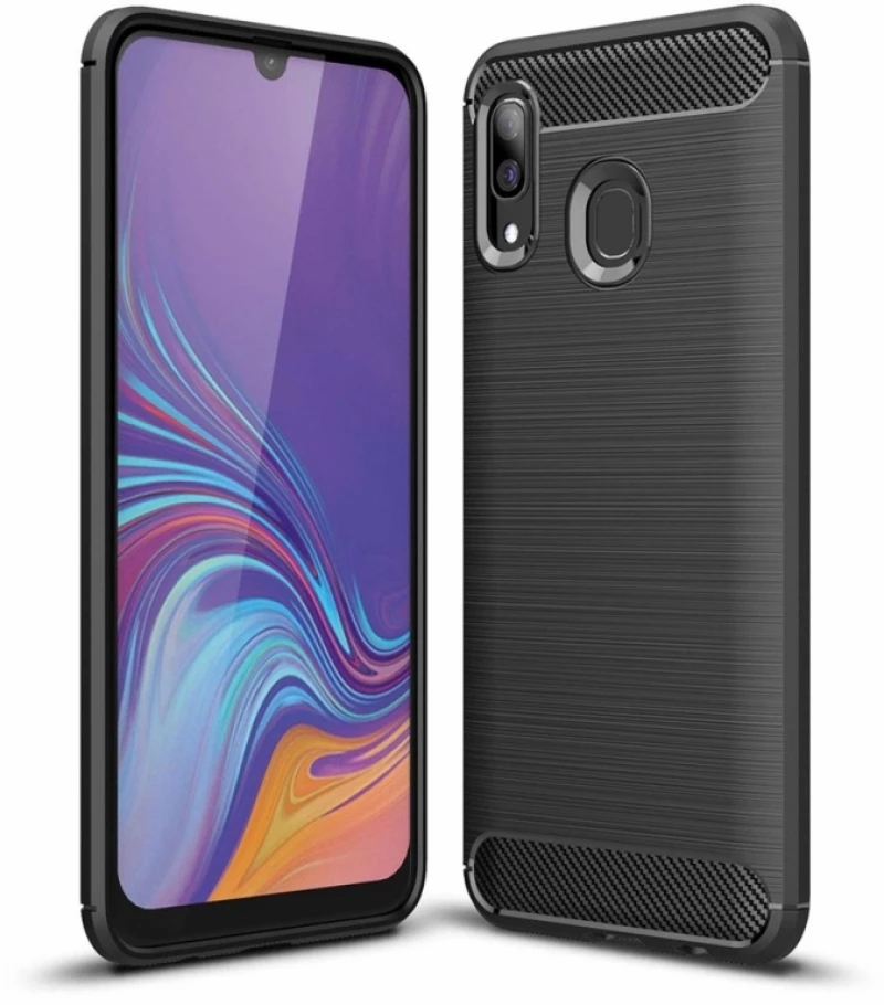 OEM Carbon Case Cover Flexible Samsung Galaxy A30 - Black