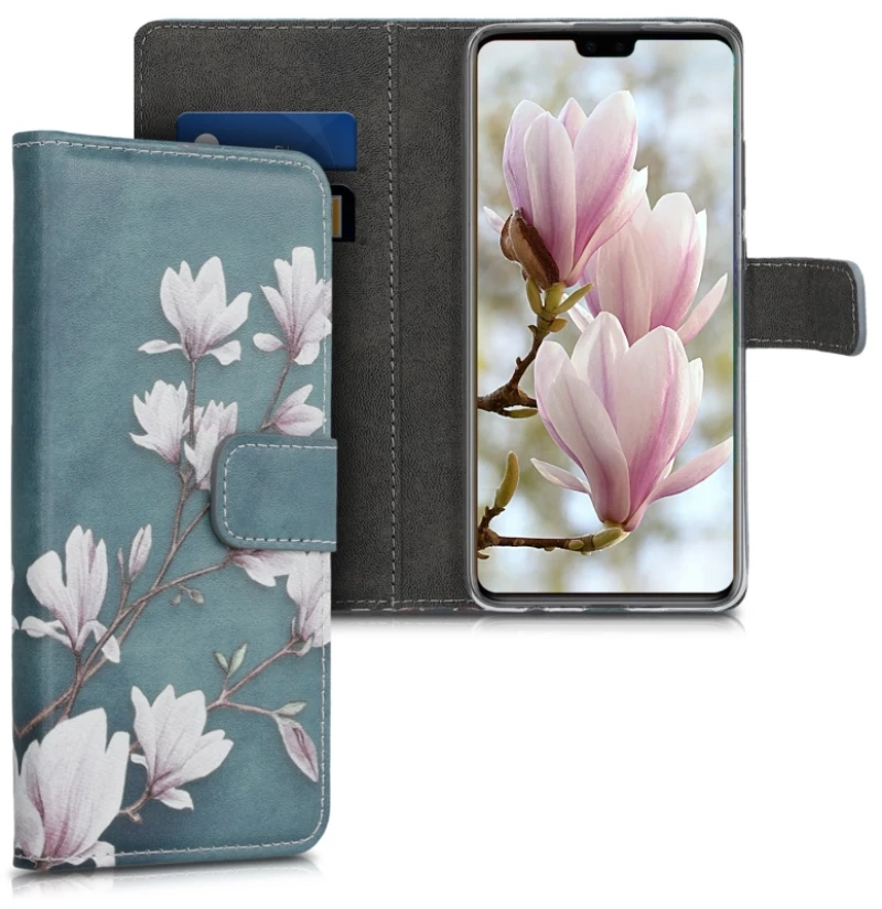 KW Wallet Case Huawei Mate 30 - Magnolias Taupe / White / Blue Grey (50145.02)