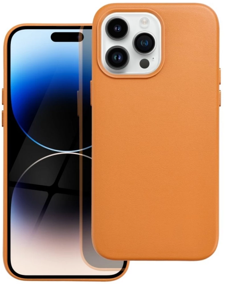 Leather Mag Cover Case iPhone 14 Pro Max - Orange