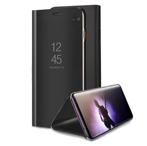 Xiaomi Mi A3 Lite - Cover Mirror flip Clear View Standing Shockproof Case Black (oem)