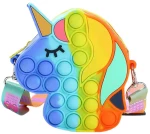 Παιδική Τσάντα 'Ωμου/Push bubble fidget Unicorn Pop Bag  Rainbow (OEM) 12cm-