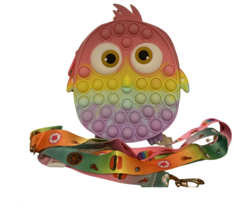 Παιδική Τσάντα ‘Ωμου/Push bubble fidget OWL Pop Bag Pink 16*13cm (G740982)
