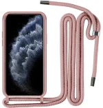 Θήκη Με Κορδόνι Crossbody Liquid Silicone Για Apple iPhone 11 Ροζ (oem)