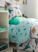 ΠΑΙΔΙΚΑ ΣΕΝΤΟΝΙΑ ΜΟΝΑ ΣΕΤ 3ΤΕΜ (DINO) - VESTA HOME DINO / 100% ΒΑΜΒΑΚΙ