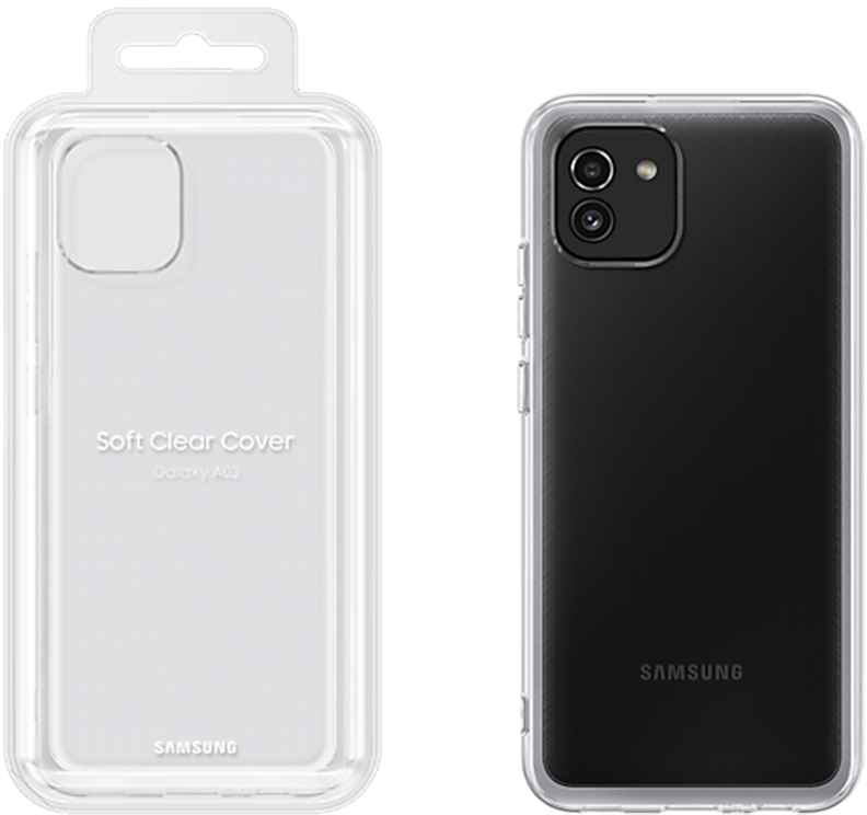 ΘΗΚΗ SAMSUNG A03 A035 6.5" SOFT CLEAR COVER EF-QA036TTEGEU TRANSPARENT PACKING OR Σιλικόνη Διάφανο