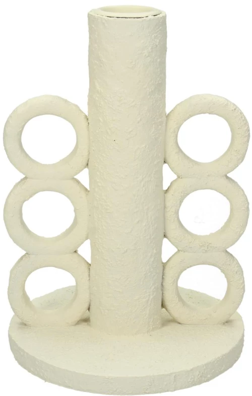 Κηροπήγιο Λευκό Polyresin 11x11x16cm