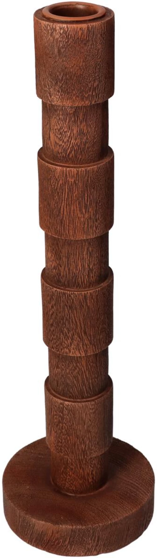 Κηροπήγιο Καφέ Polyresin 8.8x8.8x29.5cm