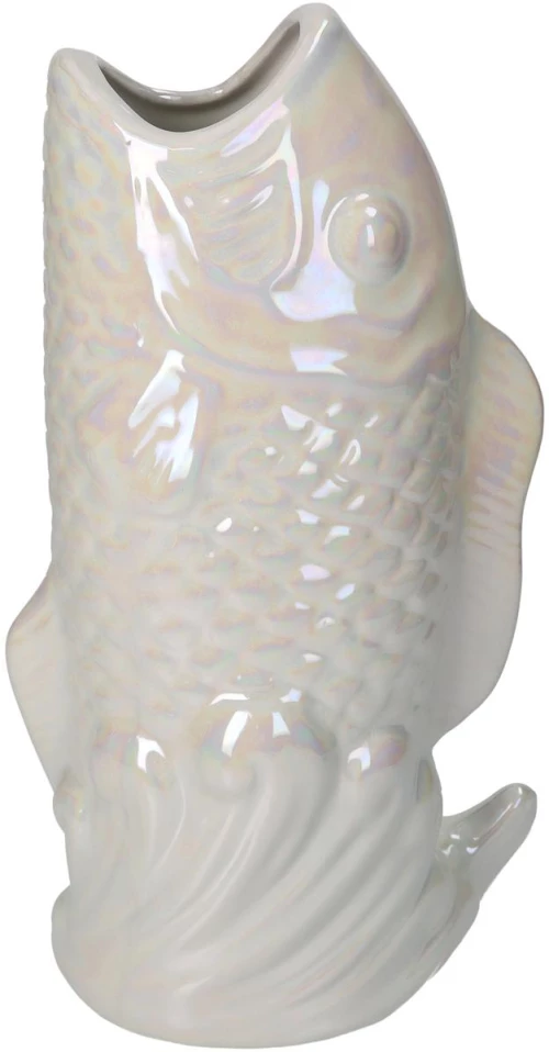Βάζο Ψάρι Ιβουάρ Κεραμικό 15.5x10.5x28cm