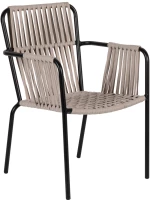 Πολυθρόνα Κήπου DAYA Γκρι/Μαύρο Αλουμίνιο/Rattan 57x67x84cm