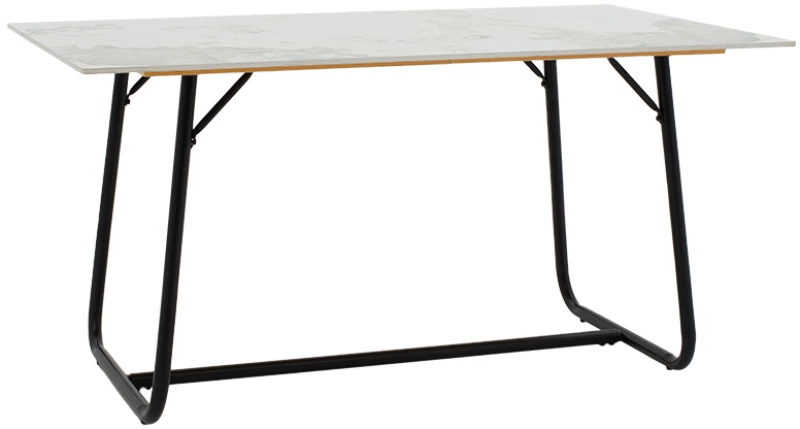 Τραπέζι Revello pakoworld sintered stone λευκό μαρμάρου-μαύρο 150x90x75εκ