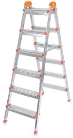 Σκάλα Double Step Perilla μεταλλική 6+6 σκαλοπάτια 137εκ.