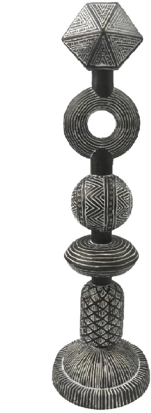 Διακοσμητικό Tribal Καφέ Polyresin 14x14x50cm