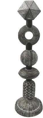 Διακοσμητικό Tribal Καφέ Polyresin 14x14x50cm