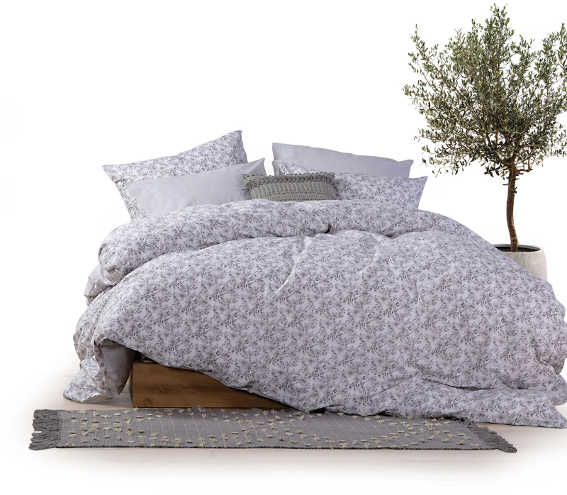 NEF-NEF ΣΕΝΤΟΝΙ ΒΑΜΒ. DARLING  ΣΕΤ ΔΙΠΛΟ 2X(200Χ270)-2Χ(52Χ72) GREY 100% ΒΑΜΒΑΚΙ