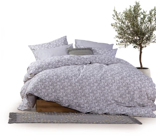 NEF-NEF ΣΕΝΤΟΝΙ ΒΑΜΒ. DARLING  ΣΕΤ ΔΙΠΛΟ 2X(200Χ270)-2Χ(52Χ72) GREY 100% ΒΑΜΒΑΚΙ