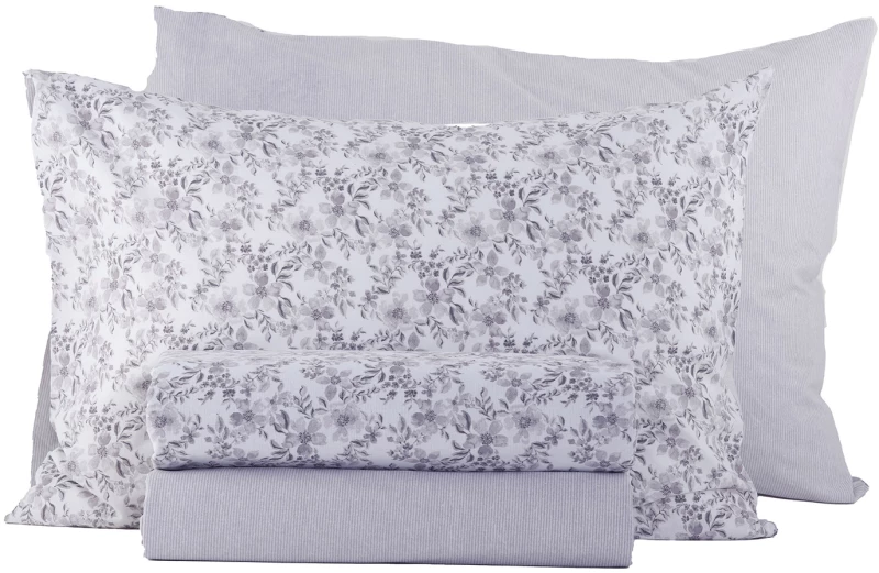 NEF-NEF ΣΕΝΤΟΝΙ ΒΑΜΒ. DARLING  ΣΕΤ ΔΙΠΛΟ 2X(200Χ270)-2Χ(52Χ72) GREY 100% ΒΑΜΒΑΚΙ