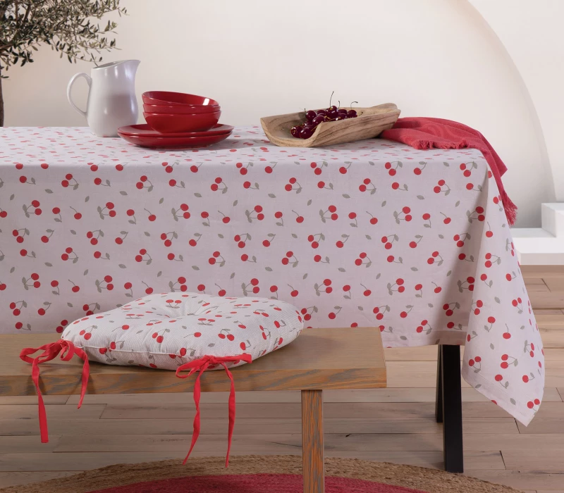 NEF-NEF ΤΡΑΠΕΖΟΜΑΝΤΗΛΟ ΒΑΜΒ.ΑΛΕΚΙΑΣΤΟ CHERRY LOVE 140X240 BEIGE 100%ΒΑΜΒΑΚΙ