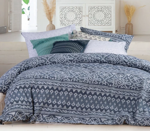 NEF-NEF ΣΕΝΤΟΝΙ MYSTERIOUS BLUE  ΣΕΤ KING SIZE 2Χ(270Χ270)+2X(52Χ72) BLUE