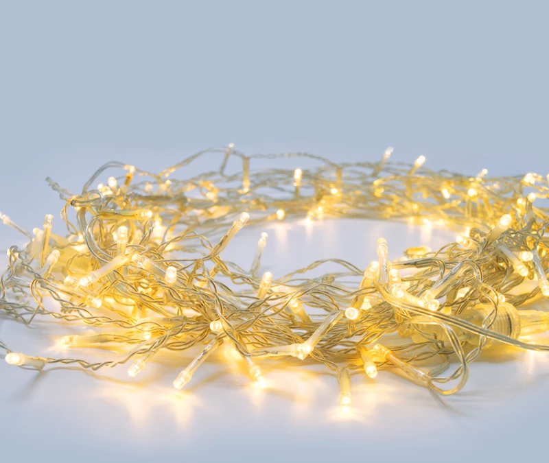 100 LED ΛΑΜΠ ΣΕ ΣΕΙΡΑ 5cm ΘΕΡΜΟ ΛΕΥΚΟ ΑΝΤΑΠΤ 31VDC & ΕΠΕΚΤ MAX 6ΣΕΤ IP44 5m ΔΙΑΦΑΝΟ ΚΑΛΩΔ ACA X08100121