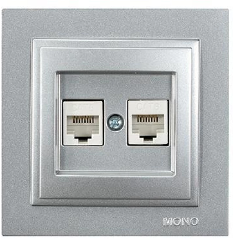 ΠΡΙΖΑ DATA CAT 6 RJ 45 ΔΙΠΛΗ ΑΣΗΜΙ Eurolamp 152-10441