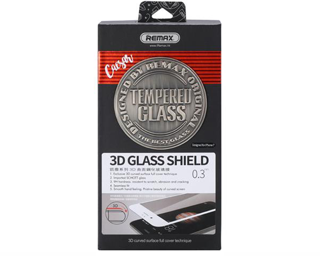 Προστατευτικό γυαλί Full 3D, Remax Caesar, για το iPhone 8 Plus, 0,3mm, Μαύρο - 52337