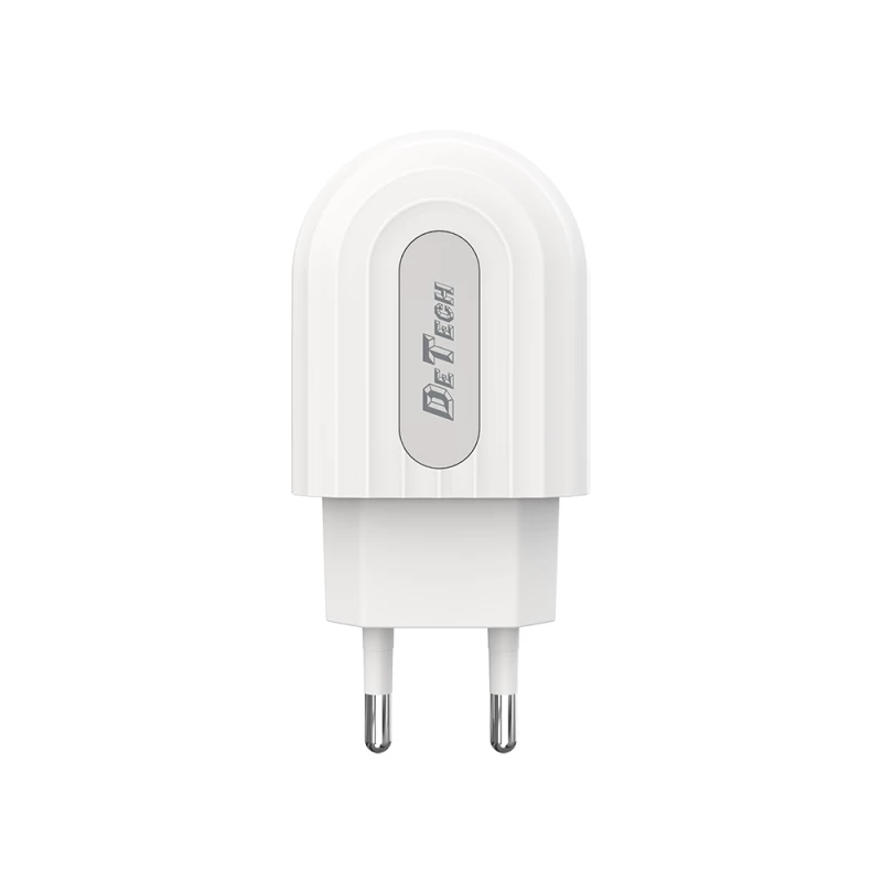 Φορτιστής δικτύου DeTech DE-28, 5V/2.4A, 220V, 1 x USB, λευκό - 14132