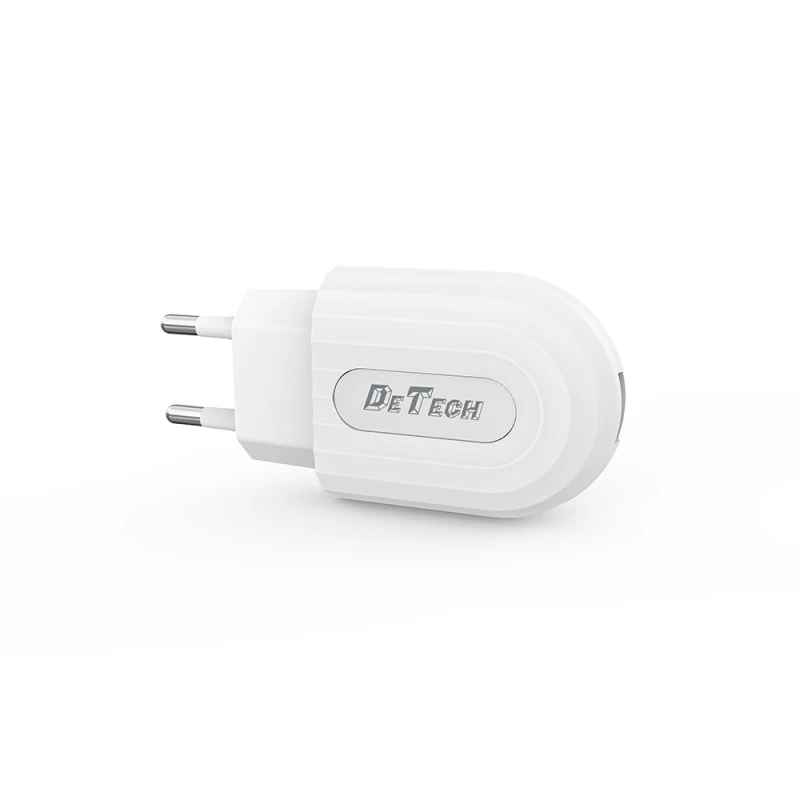 Φορτιστής δικτύου DeTech DE-28, 5V/2.4A, 220V, 1 x USB, λευκό - 14132