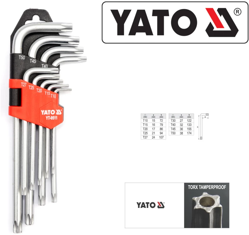 YATO ΚΛΕΙΔΙΑ ALLEN TORX ΣΕΤ 9 ΤΜΧ. YT-0511 20000511