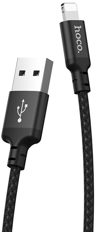 Hoco Cablu de Date USB-A la Lightning 2.4A, 2m - Hoco Times Speed (X14) - Black 6957531062882