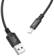 Hoco Cablu de Date USB-A la Lightning 2.4A, 2m - Hoco Times Speed (X14) - Black 6957531062882
