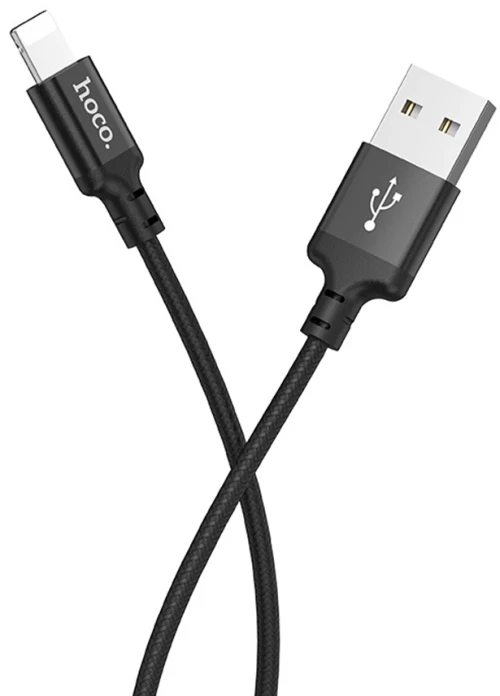 Hoco Cablu de Date USB-A la Lightning 2.4A, 2m - Hoco Times Speed (X14) - Black 6957531062882