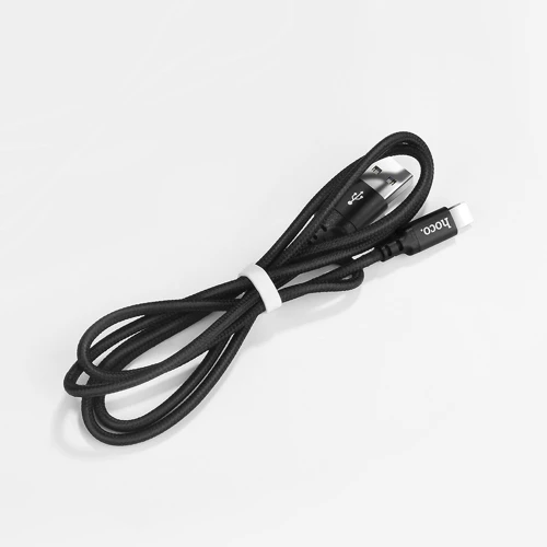 Hoco Cablu de Date USB-A la Lightning 2.4A, 2m - Hoco Times Speed (X14) - Black 6957531062882