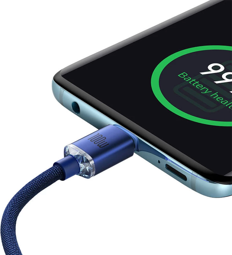 Baseus Baseus Crystal Shine cable USB-C to USB-C, 100W, 1.2m (blue) 030621