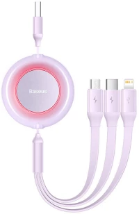 Baseus Baseus Bright Mirror 2, 3-in-1  USB 3-in-1 cable for micro USB / USB-C / Lightning 3.5A 1.1m (Purple) 035049