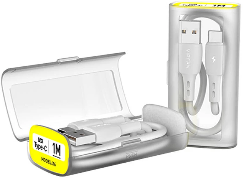 Vipfan USB to USB-C cable Vipfan X06, 3A, 1m (white) 036895