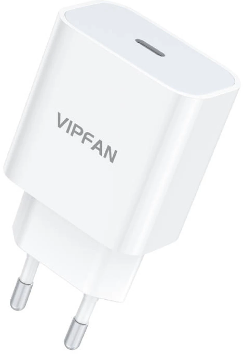 Vipfan Wall charger Vipfan E04, USB-C, 20W, QC 3.0 + Lightning cable (white) 036880