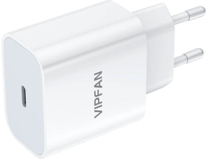 Vipfan Wall charger Vipfan E04, USB-C, 20W, QC 3.0 + Lightning cable (white) 036880