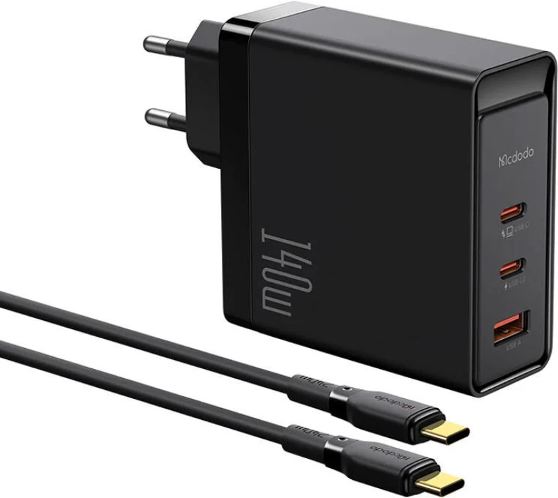Mcdodo Charger GaN 140W Mcdodo CH-2913, 2x USB-C, USB-A (black) 048798