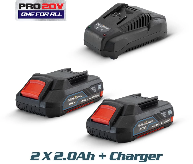 Bormann pro Bbp9106 Μπαταριες σετ 2 χ 2.0ah Bbp2002+φορτιστης Bbp2001 053132