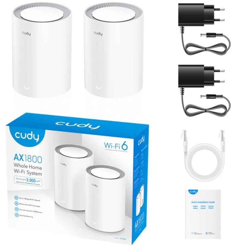 CUDY Mesh Wi-Fi6 AX1800 Cudy M1800(2-Pack) 370041